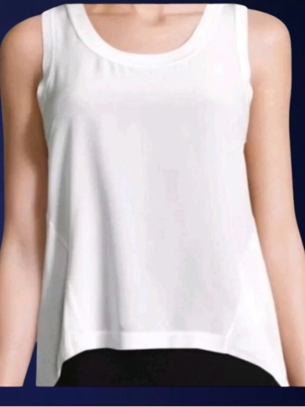 Rag & Bone White Silk Knit Back Hi-Lo Tank Top